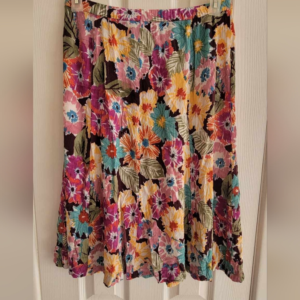 Koret Multi-colored Floral Skirt Large